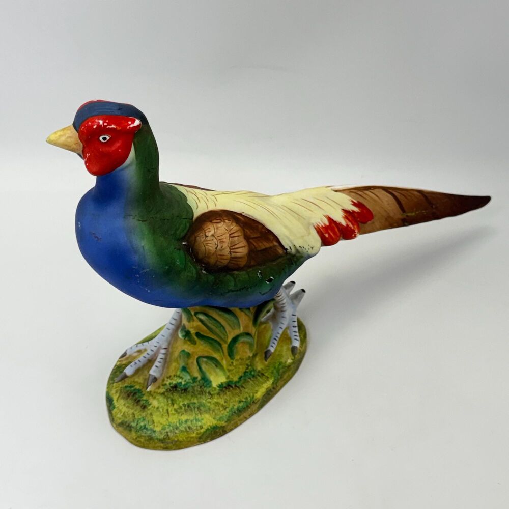 Vintage Ceramic Pheasant Figurine Hand Painted Pottery Bird Statue, 27/530